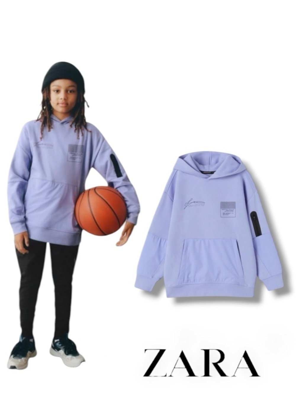 ZARA Kids Mauve Sporty Ripstop Sweatshirt NWT Size 10